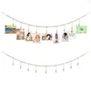 Frames 22pcs Background Wall Decor Rope Hanging Po Display Set Bead String With Clip Picture Home Props Office Bedroom Rustic DIY