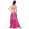 Scene Wear Belly Dance High-End Costume Suits Snakesskin Snakeprint Bra Performance Tassel Sequins Sexiga vågkjolar