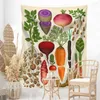 Tapisserier Kök trädgård botanisk illustration tapestry vägg hängande frisk grönsak konst vintage växt heminredning filt