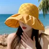 Hollow Antiuv Fisherman Hat for Women Springsummer Beach Sunscreen With Face Protection240409