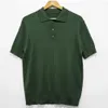 Men's T-Shirts Dropshipping!!Lapel Short Sleeve Buttons Half Placket Loose Men Summer T-shirt Knitting Ribbed Shirt Top StreetwearL2404