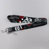 Skeletten en rozen nekriem kaartbus -ID houders Black Lanyards Keychain Student Badge Holder Hang touw lariat lanyard