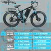 자전거 2000W 듀얼 모터 전기 산악 자전거 48V 22.4AH 전체 서스펜션 도시 도로 eBike 26 지방 타이어 E 자전거 V3 MTB Velo L48