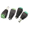 1st Male Female DC Connector 2,1 mm x 5,5 mm 2,5 mm x 5,5 mm DC Power Jack Adapter Kvinnlig plugg Male Plug Socket Green