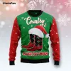 Cowboy Merry Christmas 3D över hela tryckta män Pullover Casual Sweatshirt Långärmad skjortor rockar unisex outwear streetwear 1