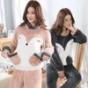 Abbigliamento da casa Jinuo Winter Woman Animal Modello Pajamas Set calda velluto polare Coralvet Pigina femminile Piajama Cute Sleep abbigliamento