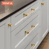 Yonfia 3644 Neue moderne PVD Gold Kommode Küchenschubladen Schrankgriff Knopf Zugschrankgarderobe Möbelgriff für Schrank