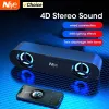 4D Surround Soundbar mit RGB Light Lautsprechern Computer Stereo Bass Subwoofer -Lautsprecher für Laptop PC Home Theater Caixa de Som