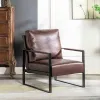 Meuble Classic Classic Mid Century Modern Accent Chair avec cadre en métal carré durable, fauteuil pour le salon, chambre à coucher