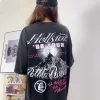 Street Graffiti Bokstäver Aluminiumfolie Tryck Retro Loose Lämplig för Hellstar-skjorta Grafik T-shirt Kläder Hipster tvättat tyg.