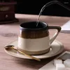 Muggar 300 ml keramik kaffekopp och fat satte japansk retro liten utsökt latte hem frukost eftermiddagste