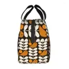 Storage Bags Multistem Bird Black White Orange Insulated Bag Leakproof Orla Kiely Scandi Thermal Cooler Lunch Tote Beach Camping Travel