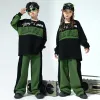 Costume Girls Contrast Sweatshirt Joggers Pantalons garçons Cool Street Dance Tenues pour enfants Sport Costs Kids Jazz Costumes