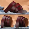 أحزمة Casual Craft DIY مصمم العلامة التجارية الفاخرة No Buckle حزام جلدي أصلي 3.3/3.8 سم مع Hole Classic Weistbandl240409