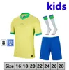 Kids Brasil Futbol Formaları Copa America Kupası Brazils Gömlek Vini Jr Richarlison Pele 2004 Vintage Neymar Camisa de Futebol Brasil Çocuk Kiti