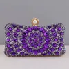 Full Diamonds Evening Bags Acrylic Flower Rhinestones Clutch Bags Metal Pearl Luxury Prom Wedding Dinner Handbags 240329