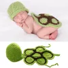 Turtle Shell Baby Hut mit Cape Set Neugeborene Bebe Fotografie Requisite Kostüme Säugling Häkelschildkröte Bilder Kleidung Accessoires