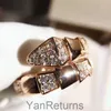 fashion designer silver 925 snake ring adjust size rose gold silver cubic zirconia one layer strech ring