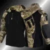 Camuflagem do Exército dos EUA Multicam Militar de combate Militar Men Men Pocket Multi-Pocket Resistente a Airsoft Paintball Tops Tactical Camo Camisa