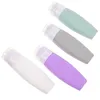 Storage Bottles 4 Pcs Silica Gel Bottle Squeezable Leakproof Refillable Travel Toiletries Silicone