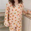 Roupas de casa Altons algodão alienígena laranjas de algodão Dormir vestir solto chique casual elegante 2024 femme Autumn Homewear