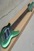 Factory whole left handed 6 strings metallic green music electric bass with 2 pickupsrosewood fretboard24 frets4844569