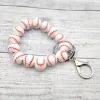 1,60 cm de bracelet en bois en bois Ring Baseball Volleyball Volleyball Football Keychian Bracelets Women Sport Key Chain Gead Bangles Stretchy