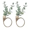 Set di stoviglie 2 pz Anelli tovaglioli Eucalyptus Leaf Boho Wood perle Holdour Holdohhouse Holti