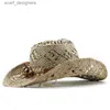 Chapeaux à bord large chapeau seau chapeaux de paille panama western cowboy paille femme hommes chapeau d'été caps de jazz plage casse-tête de vent de vent ou d'ombrage