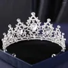 Hair Clips Silver Color Crysta Crowns And Tiaras Baroque Vintage Crown Tiara For Women Bride Pageant Prom Diadem Wedding Accessories