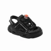 Кроссовки 2022 Faux Leather Boys Shoes Summer New Soft Platform Sandals Boy Close Protector Holiday Beach Shoes Black White F04251