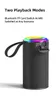 Rockmia EBS-703 5W MINI Portable RGB Bluetooth Speaker LED Fabric Mesh Bottle Music Player Deep Bass BT5.3 Outdoor Waterproof