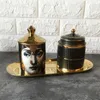 Kerzenhalter menschlicher Gesichtshalter DIY Handgemachte Kerzen Jar Retro Mädchen Aufbewahrungsbehälter Keramik Case Home Dekoration Jewerlly Box