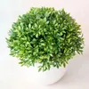 Decorative Flowers 3Pcs Artificial Plants Bonsai Small Tree Pot Fake Potted Ornaments For Garden Decor Grass Ball Home Decoration