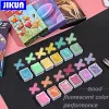 Jikun Pearlescent Solid Watercolor Paints 6/12 Färger Pearlescent Pigment Art Metallic Glitter Acuarela School Stationery