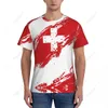 Nome personalizado Nunber Switzerland Flag Color Men Treme esportivo T-shirt Mulheres camisetas para fãs de futebol de futebol