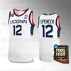 Uconn Huskies College Basketball Jersey 2024 Nationaal Kampioenschap Tristen Newton Stephon Castle Alex Karaban Cam Spencer Donovan Clingan Samson Johnson