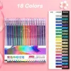 GLITTER GEL PEN SET Pens colorido Conjunto de estudantes Marcando artigos de papelaria de caneta mais marcadores para desenho de suprimentos escolares de caneta em gel