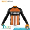 2022 Enfants à vélo de vélo de vélo pro équipe à manches longues Jersey Set Boy Mtb Thermal Fleece Road Vêtements de vélo d'hiver