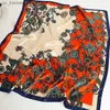 Schals 90*90 cm Quadrat Seidenschal Frauen Mode Designer Schöne Blumen Foulard Weich Satinschal