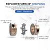 Cloweit Single Disc Coupler D50 L44 Flexibel diaphgramkoppling Elastisk gemensam styvmotor 8mm 10mm till 22mm