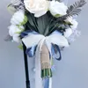 Fleurs décoratives yysd 24,4 pouces bouquets de mariage pour la demoiselle d'honneur de la mariée bouquet de mariée élégante simulé