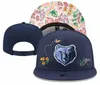 American Basketball "Grizzlies" Snapback -hoeden 32 teams Luxe designer Finale kampioenen Locker Room Casquette Sporthoed Strapback Snap Back Back Verstelbare Cap A7