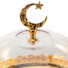 Dekoracyjne figurki Ramadan serwująca Taca 8 -calowa babeczka cukierka słoik kopuła kopuła pokrywka eid mubarak przekąski pojemnik na Księżyc Księżycowe przechowywanie