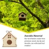 Bird Wood House with Lanyard Outdoor Unfinished DIY Accessory Pet Supplies Hanging Birdhouse for Outside Balcony