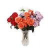 Декоративные цветы 10 цветочных головы розы искусственный букет домашний украшение поддельные свадебные реквизиты Букеки Рождество
