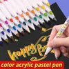 18/24/36/84 Colors Acrylic Marker Set Brush Pens for Fabric Rock Painting Ceramic Glass Canvas DIY Card Making Art Supplies 240328