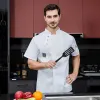 Restoran Cook Garson suşi üniforma şefi Jaket Mutfak Berber Nefes Alabilir Gömlek Kol Kısa Kostümler