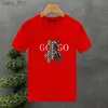 남성용 캐주얼 셔츠 새로운 고급 브랜드 곰 순수면 고품질 인쇄 된 커플 티셔츠 여름 하라주 쿠 남성/여자 짧은 YQ240409