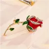 Stift broscher vintage delikat temperament rose blommor brosch kvinnor elegant mångsidiga korsstift tillbehör kostym jacka lapel droppe deli dhraq